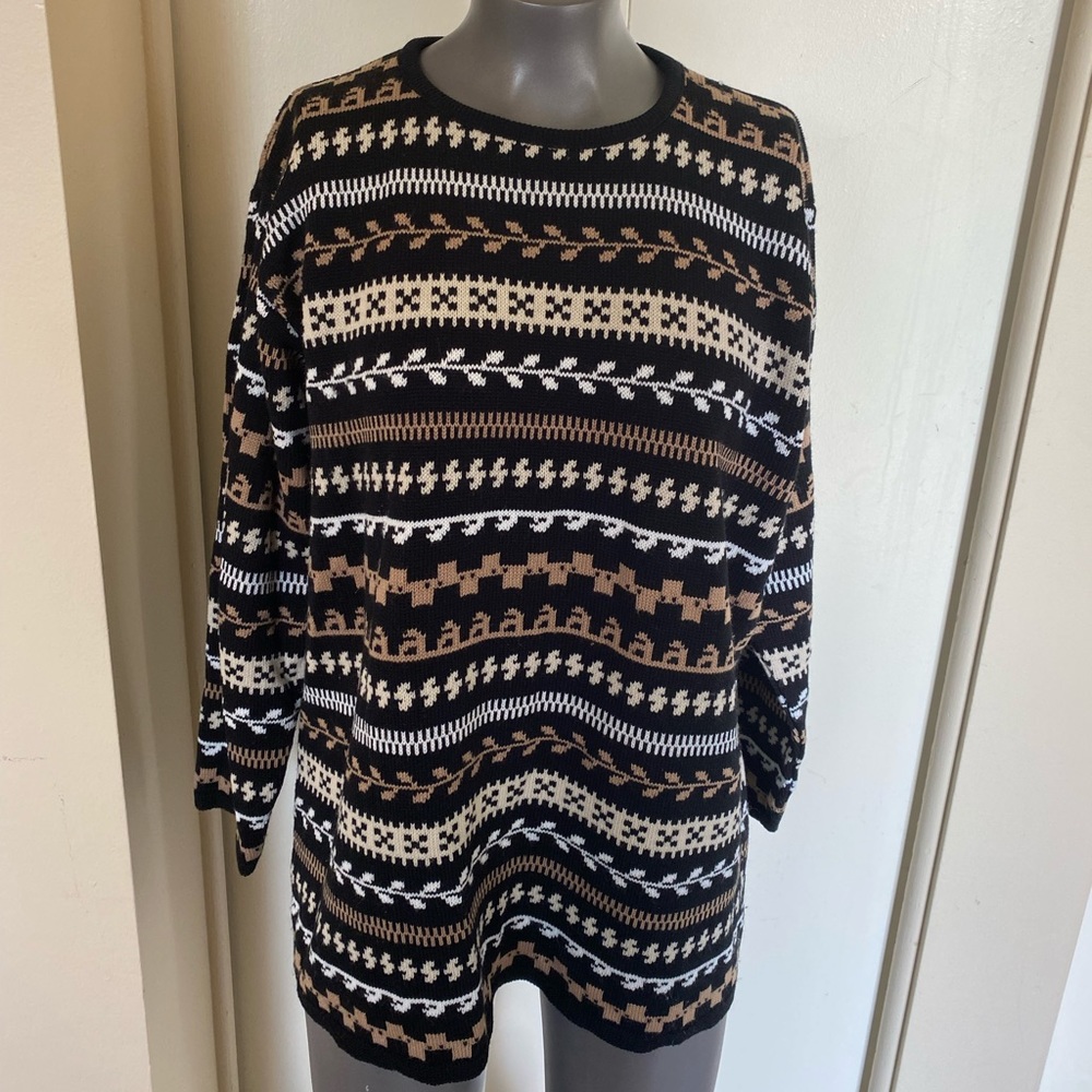 Avon vintage sz large acrylic brown/ black sweater